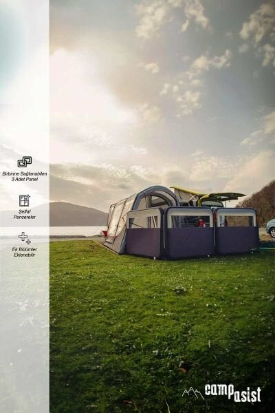 Campasist AirWind-840 Havalı Karavan Rüzgar Duvarı / Bariyer 840x140 3 Panel