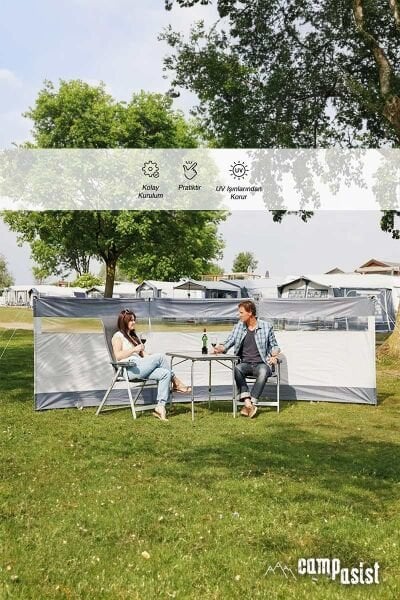 Campasist Wind 500 Metal Direkli Karavan Rüzgar Duvarı / Bariyer 500x140 3 Panel
