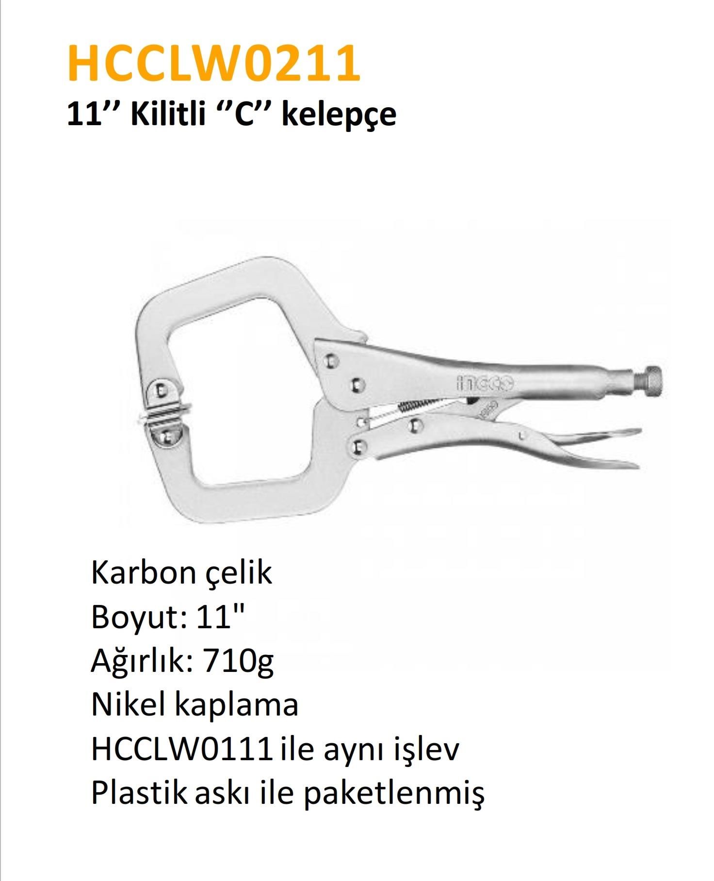 11'' ''C'' KELEPÇE KİLİTLEME PENSESİ