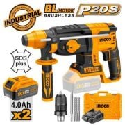 20V LI-ION DARBELİ KIRICILI MATKAP KÖMÜRSÜZ 2X4Ah