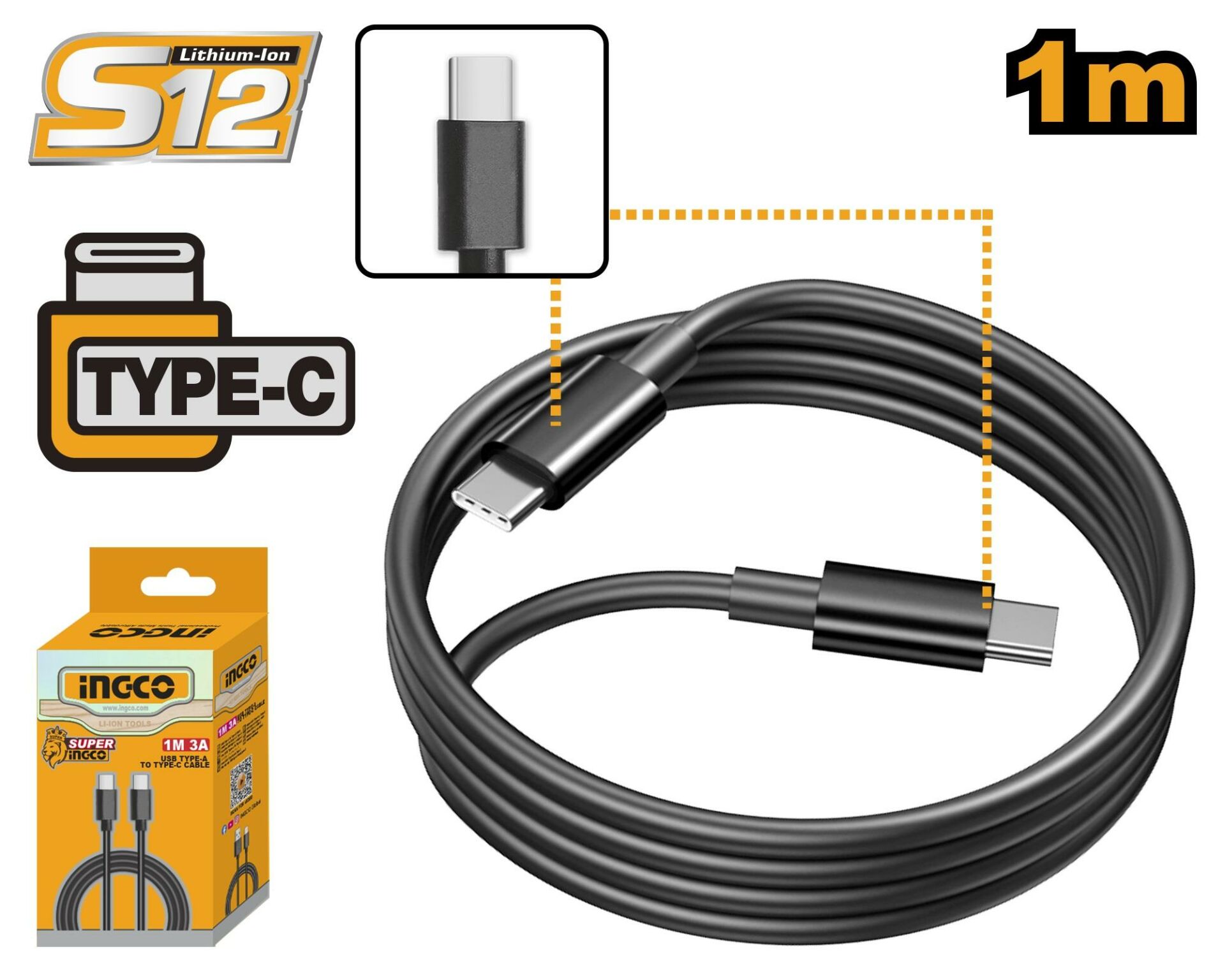 1 MT USB Type-C TO Type-C KABLO