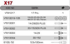 Vip-Tec HSS-BI METAL PANÇ TAKIMI - 17 PARÇA