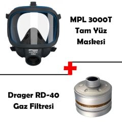 MPL Tam Yüz Maskesi + Drager Gaz Filtresi SET