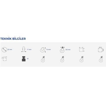 Hts 335 Çift Bilyalı Vidalı Frenli Mobilya Tekeri 50 X 20