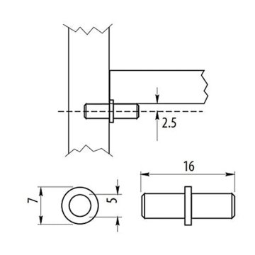 Metal Pim 5 X 16 mm 10'lu