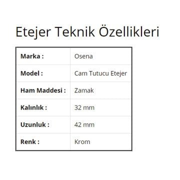 2135-01 Cam Tutucu Etejer 32*42 Boru İçin 10 mm Osena