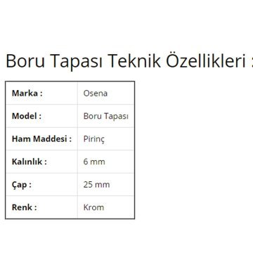 Osena Boru Tapası 25 mm