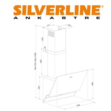 Silverline Slim-Line 3450 İnox Beyaz Davlumbaz