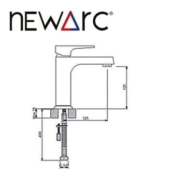 Newarc Aqua Lavabo Bataryası Black