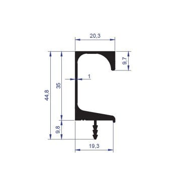 Alüminyum 6250 Ç Kimyasal Parlak Kulp Profili 300 cm