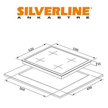 Silverline CS5335W01 Beyaz 60 cm 4G Cam Emaye Izgara Ocak