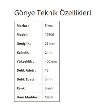 Ağır Yük Düz Gönye 25 X 400