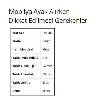 Bingo Mobilya Ayak Tablası