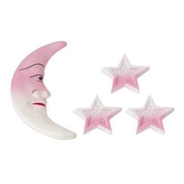 Ay Yıldız Desenli Pembe Çocuk Odası Süs Takımı
