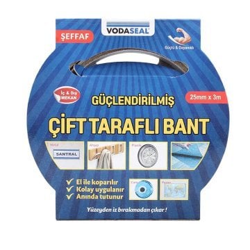 Vodaseal Güçlendirilmiş Şeffaf Çift Taraflı Band 25 mm x 3 m