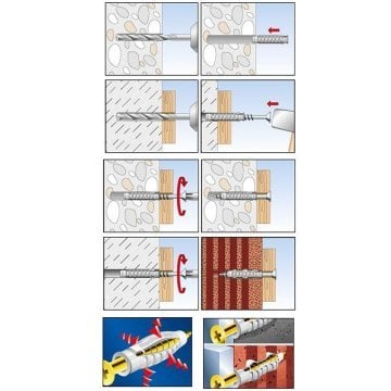 Fischer UX 14 x 75 mm K Plastik Beton Dübeli 2 Adet