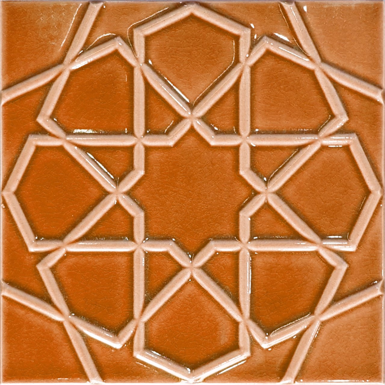 20×20 cm Relief Caramel Seljuk Star Pattern Tile, 1 sqm2 (10 sqf ) ,set of 1 m2 ,25 pcs Unique turkish tiles,relief tile,ceramic tiles,