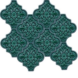 12×12 Ottoman Floral Arabesque Green Tile Ceramic, 1 sqm2 (10 sqf ) ,set of 1 m2 ,105 pcs Unique turkish tiles,ceramic mosaic tiles,