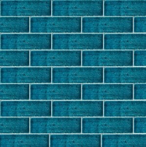 7×22 Cm Brick Turquoise Patterned Ceramic Tile