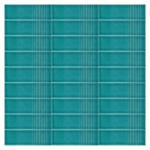 7×21 Cm Striped Turquoise Patterned Tile Ceramic Tile