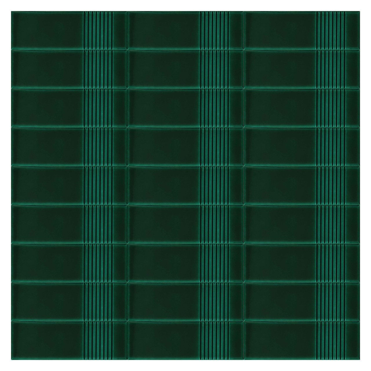 7×21 Cm Striped Green Patterned Ceramic Tile