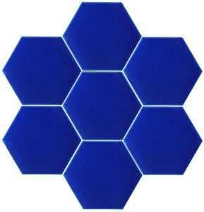 15x17 Cm Flat Cobalt Hexagonal Tile Tile 4 pcs