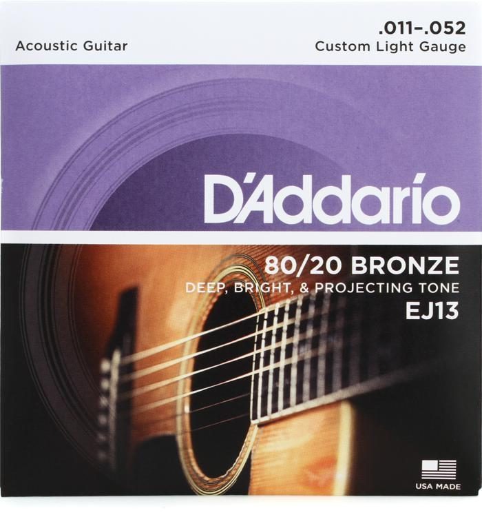 D'Addario EJ13 80/20 Bronze Acoustic Guitar String (11-52)