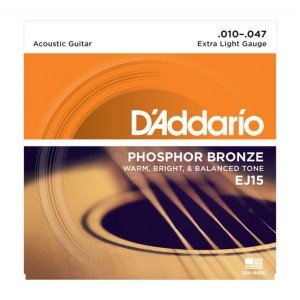D'Addario EJ15 Phosphor Bronze Acoustic Guitar String (10-47)