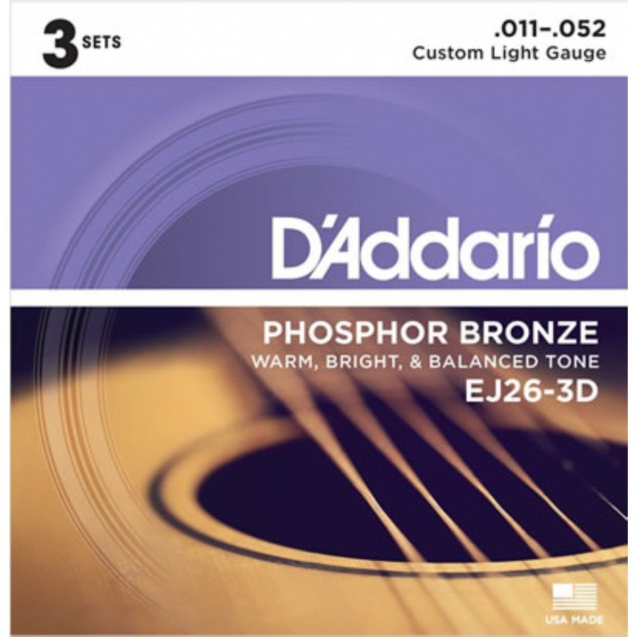 D'Addario EJ26 Phosphor Bronze Akustik Gitar Seti (11-52)