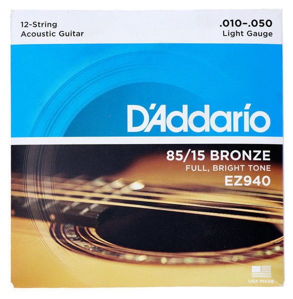 D'Addario EZ940 12 String Acoustic Guitar String 010-050