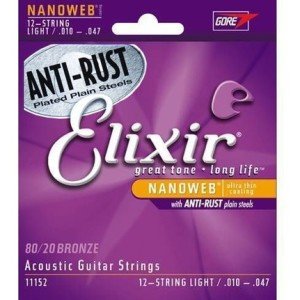 Elixir 11152 Nanoweb 80/20 Bronze 12 String Acoustic Guitar String (12-47)