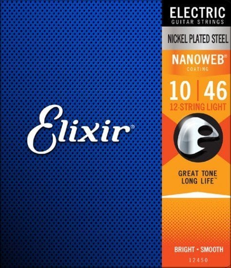 Elixir 12450 Nanoweb Light Takım Tel - 12 Telli Elektro Gitar Teli 010-046