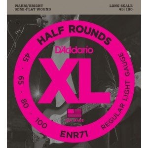 D'Addario ENR71 Half Rounds Bass, Regular Light, 45-100, Long Scale Takım Tel - Bas Gitar Teli 045-100