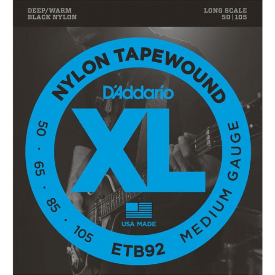 D'Addario ETB92 Tapewound Bass, Medium, 50-105, Long Scale Team String - Bass String 050-105