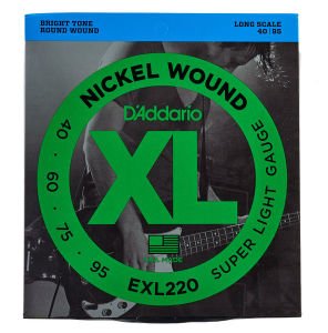 D'Addario EXL220 Nickel Wound Bass, Super Light, 40-95, Long Scale 040-095 Takım Tel - Bas Gitar Teli