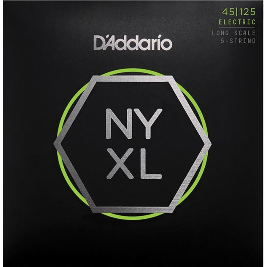 D'Addario NYXL45125 Light Top/Medium Bottom 5-String / Long Scale Set - Bass String 45-125
