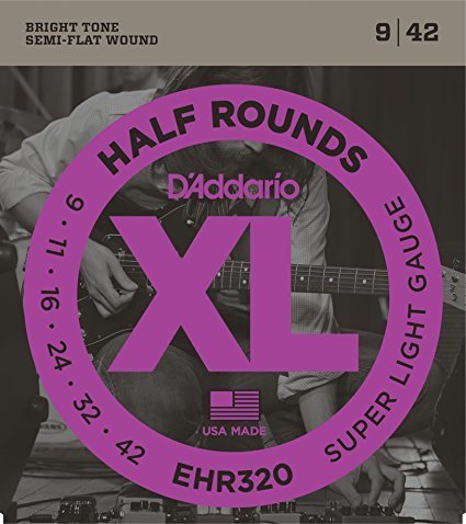 D'Addario EHR320 Half Rounds, Super Light, 9-42 Takım Tel - Elektro gitar teli 009-042