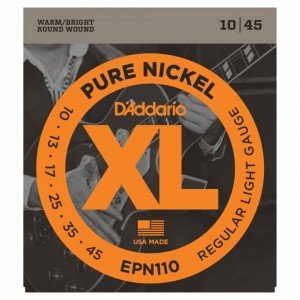 D'Addario EPN110 Pure Nickel, Regular Light, 10-45 Takım Tel - Elektro Gitar Teli 010-045