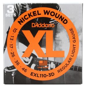 D'Addario EXL110 Nickel Wound, Regular Light, 10-46 Takım Tel - Elektro Gitar Teli (3 Set)