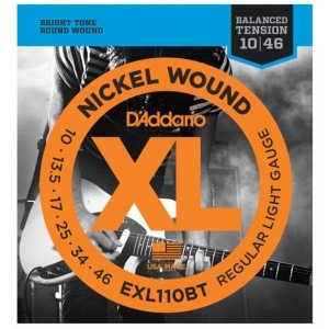 D'Addario EXL110BT Nickel Wound, Balanced Tension Regular Light, 10-46 010-046 Set String - Electric Guitar String