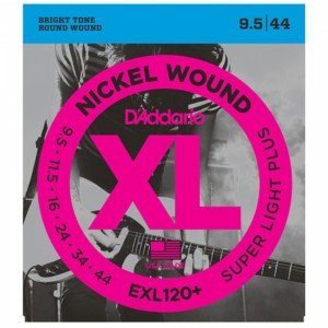 D'Addario EXL120+ Nickel Wound, Super Light Plus, 9.5-44 Set String - Electric Guitar String .0095-044