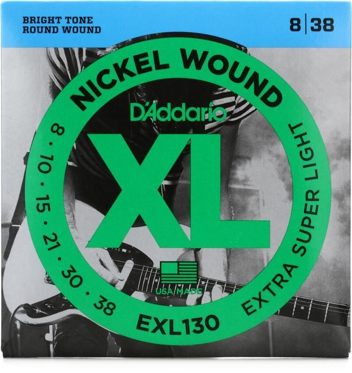 D'Addario EXL130 Nickel Wound, Extra-Super Light Team String - Electric Guitar String 008-038