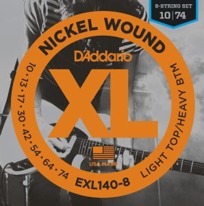 D'Addario EXL140-8 - 8 Telli Elektro Gitar Teli 010