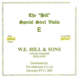 WE Hill & Sons Hill E (MI) Ball Violin String
