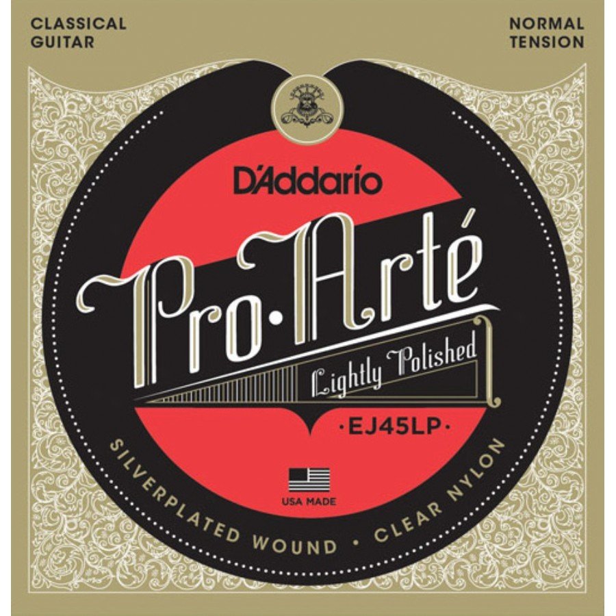 D'Addario EJ45LP Pro-Arté Lightly Polished Composite, Normal Tension Set String - Classical Guitar String (Normal Tension)