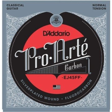 D'Addario EJ45FF Pro-Arté Carbon, Dynacore Basses, Normal Tension Takım Tel - Klasik Gitar Teli