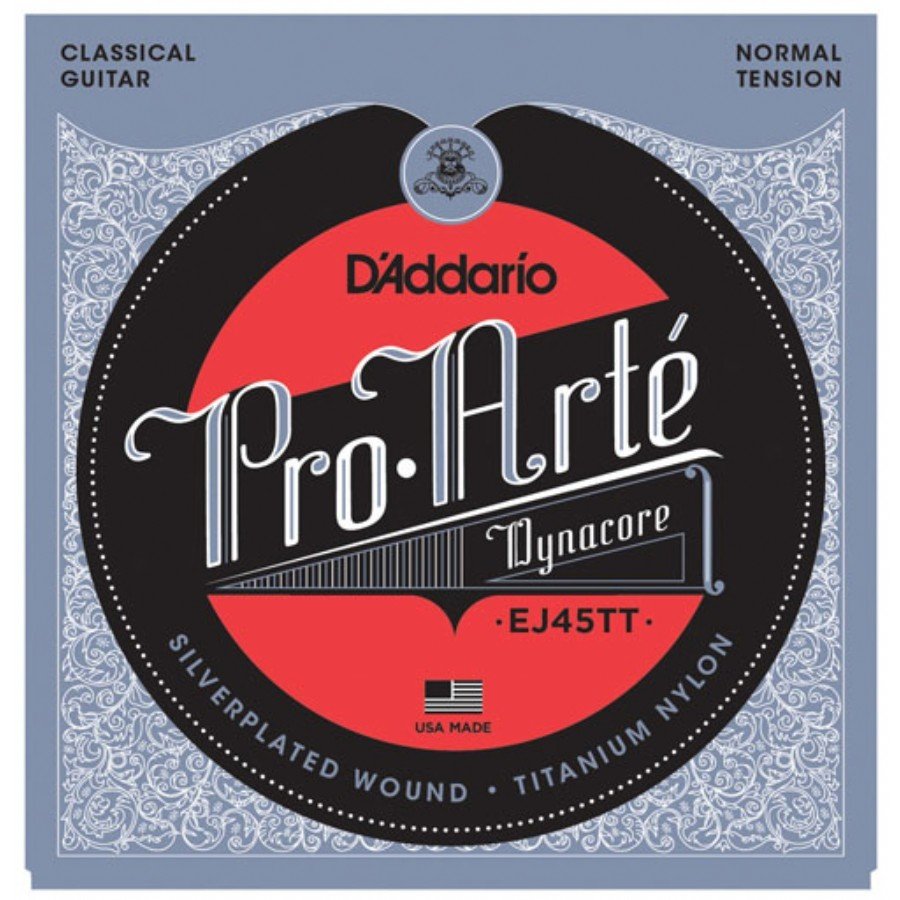 D'Addario EJ45TT Pro-Arté Dynacore, Titanium Trebles, Normal Tension Team String - Classical Guitar String
