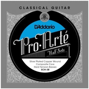 D'Addario SCH-3B Pro-Arte Hard Tension Half Set Top 3 String - Classical Guitar String