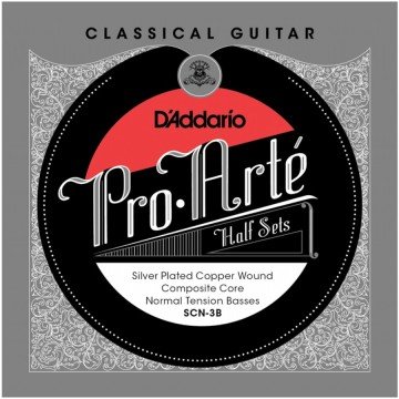 D'Addario SCN-3B Pro-Arte Normal Tension Half Set Top 3 Strings - Classical Guitar Strings