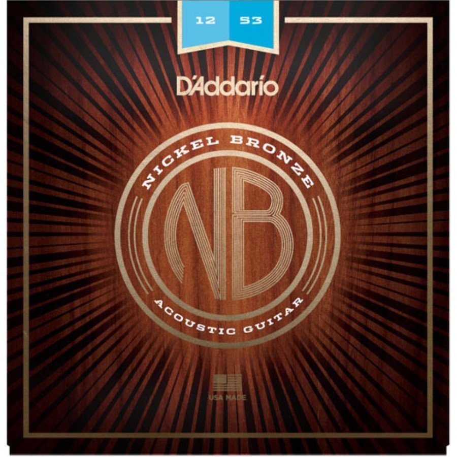 D'Addario NB1253 Nickel Bronze Light 12-53 Set String - Acoustic Guitar String 012-053